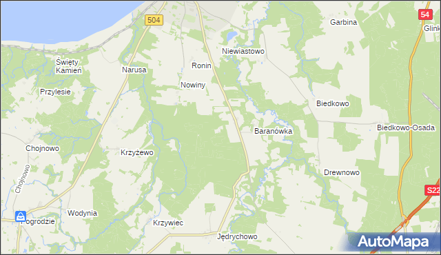 mapa Baranówka-Leśniczówka, Baranówka-Leśniczówka na mapie Targeo