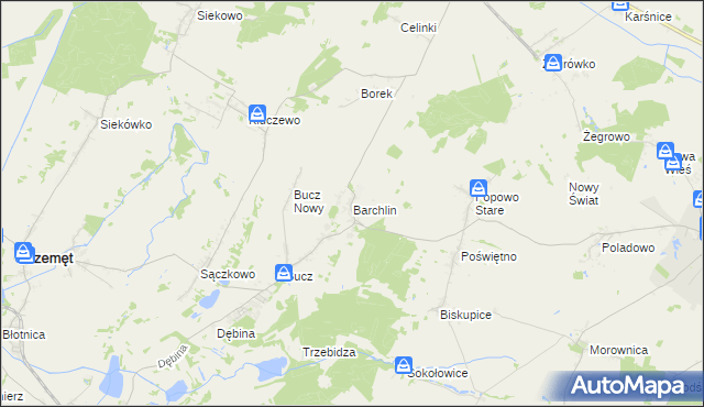 mapa Barchlin, Barchlin na mapie Targeo