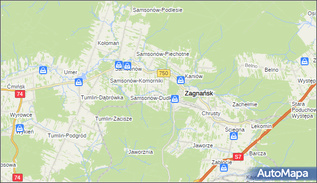 mapa Bartków gmina Zagnańsk, Bartków gmina Zagnańsk na mapie Targeo