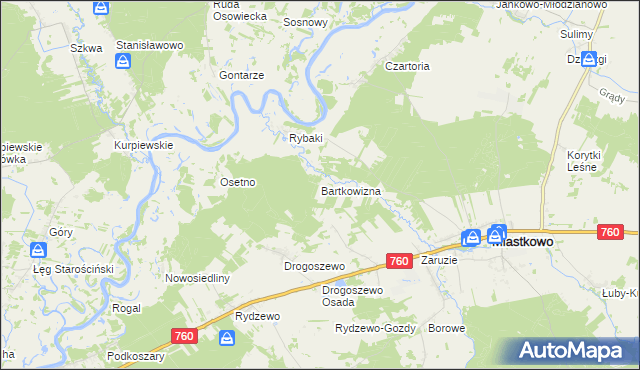 mapa Bartkowizna, Bartkowizna na mapie Targeo