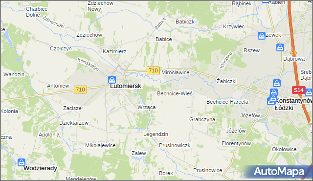 mapa Bechcice-Wieś, Bechcice-Wieś na mapie Targeo