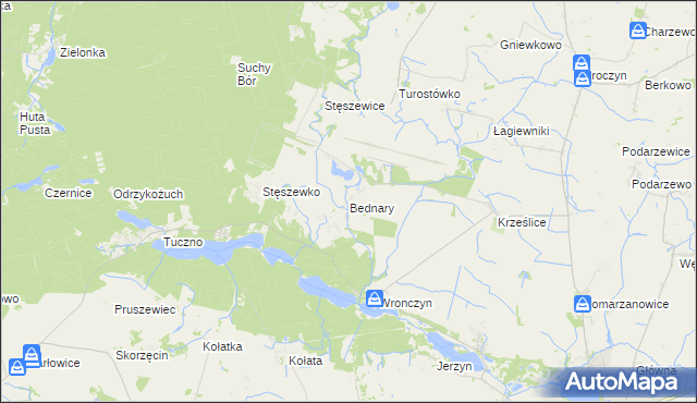 mapa Bednary gmina Pobiedziska, Bednary gmina Pobiedziska na mapie Targeo