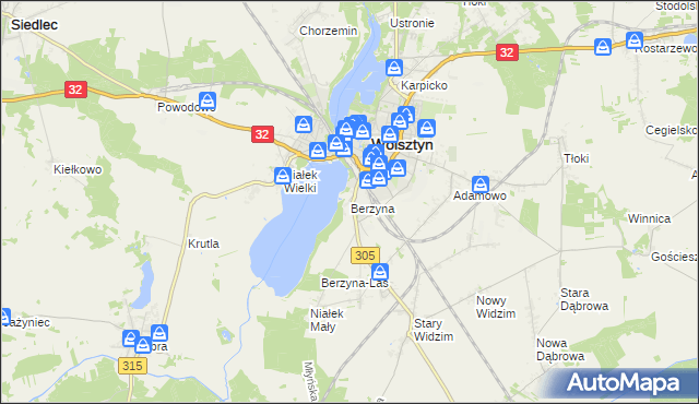 mapa Berzyna, Berzyna na mapie Targeo