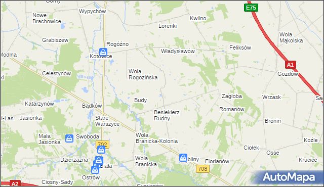 mapa Besiekierz Nawojowy, Besiekierz Nawojowy na mapie Targeo