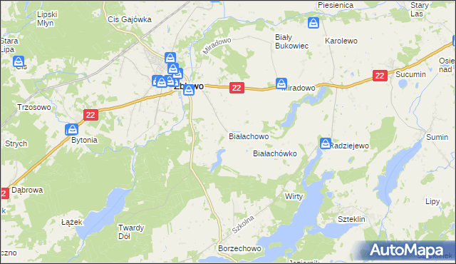 mapa Białachowo, Białachowo na mapie Targeo