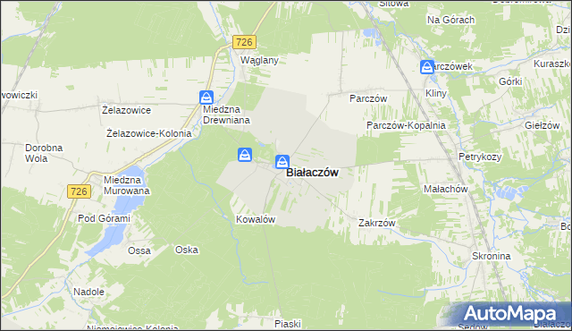 mapa Białaczów, Białaczów na mapie Targeo