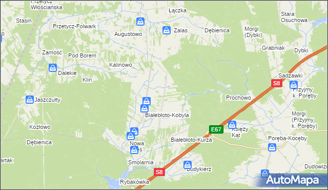 mapa Białebłoto-Stara Wieś, Białebłoto-Stara Wieś na mapie Targeo