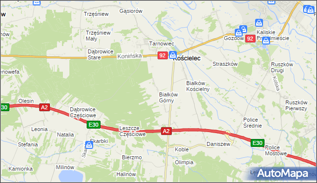 mapa Białków Górny, Białków Górny na mapie Targeo