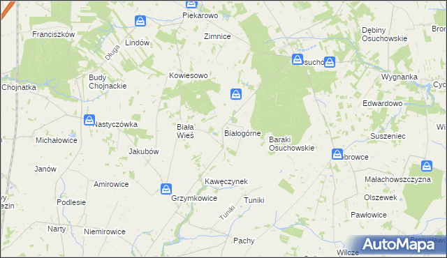 mapa Białogórne, Białogórne na mapie Targeo