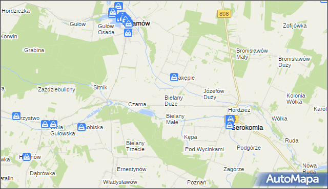 mapa Bielany Duże, Bielany Duże na mapie Targeo
