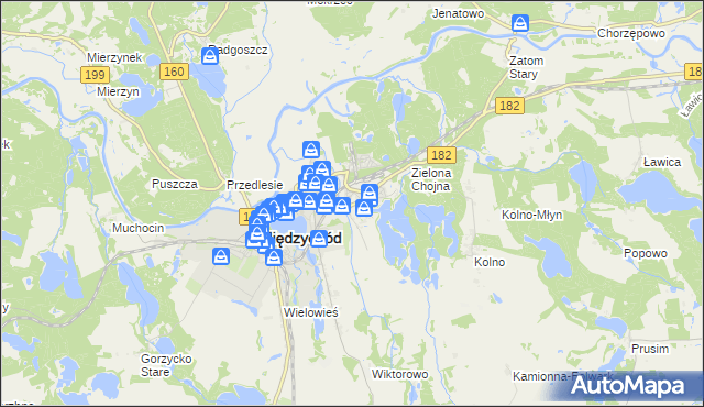 mapa Bielsko gmina Międzychód, Bielsko gmina Międzychód na mapie Targeo