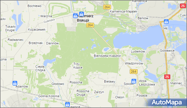 mapa Bieniszew-Klasztor, Bieniszew-Klasztor na mapie Targeo