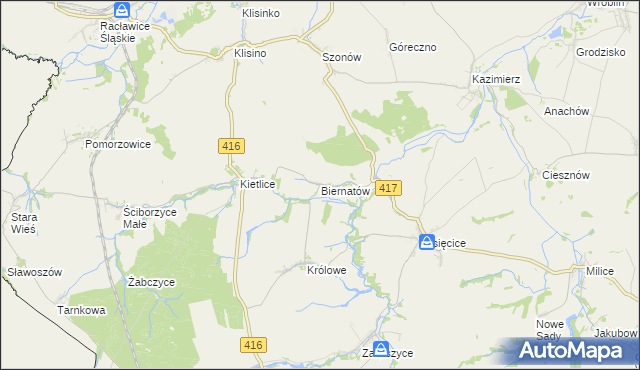 mapa Biernatów gmina Głubczyce, Biernatów gmina Głubczyce na mapie Targeo