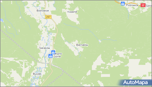 mapa Biernatów gmina Szprotawa, Biernatów gmina Szprotawa na mapie Targeo