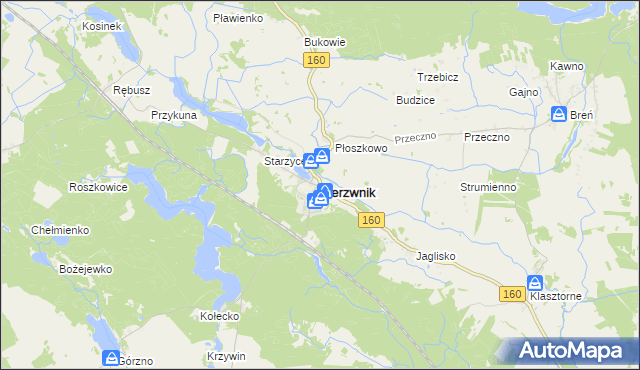 mapa Bierzwnik, Bierzwnik na mapie Targeo