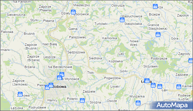 mapa Biesna, Biesna na mapie Targeo