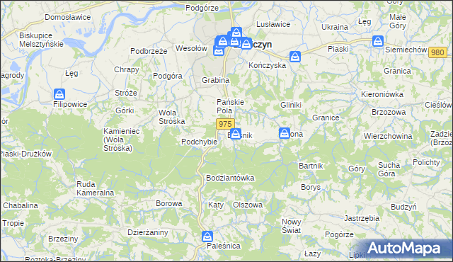 mapa Bieśnik gmina Zakliczyn, Bieśnik gmina Zakliczyn na mapie Targeo