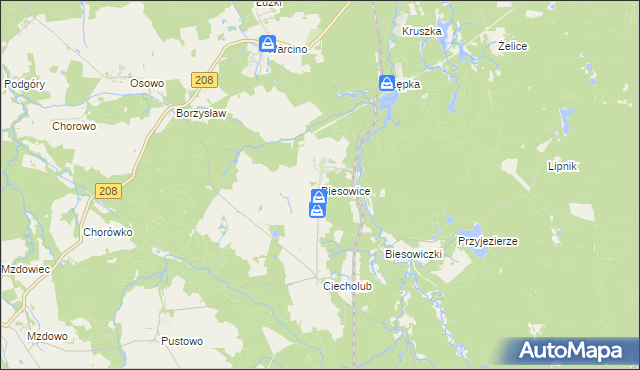 mapa Biesowice, Biesowice na mapie Targeo