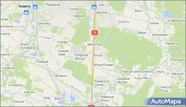 mapa Bilcza gmina Morawica, Bilcza gmina Morawica na mapie Targeo