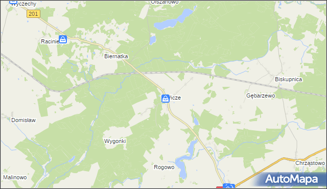 mapa Bińcze, Bińcze na mapie Targeo