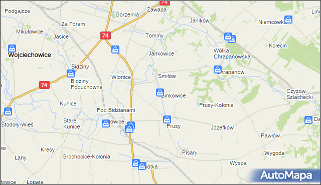 mapa Binkowice, Binkowice na mapie Targeo