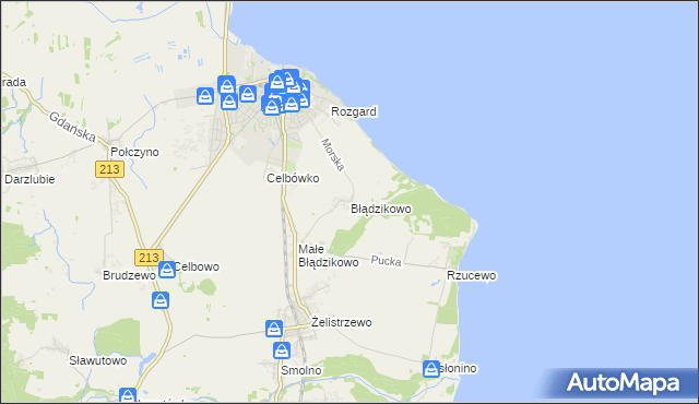 mapa Błądzikowo, Błądzikowo na mapie Targeo