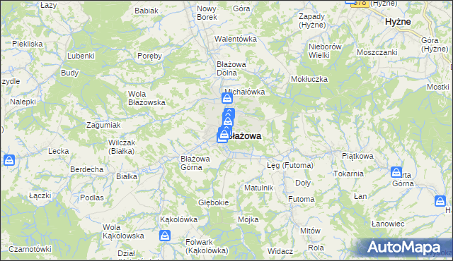 mapa Błażowa, Błażowa na mapie Targeo