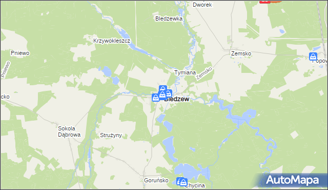 mapa Bledzew, Bledzew na mapie Targeo