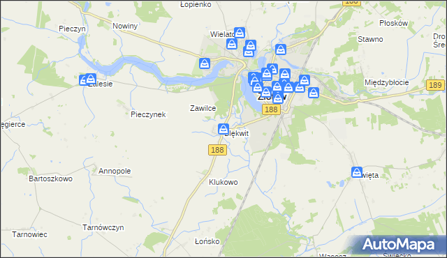 mapa Blękwit, Blękwit na mapie Targeo