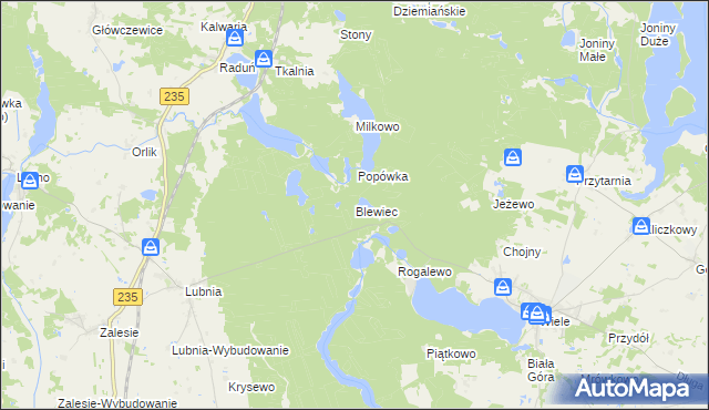 mapa Blewiec, Blewiec na mapie Targeo