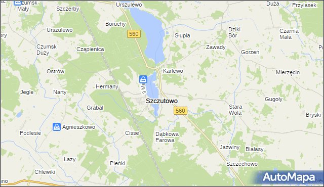 mapa Blizno gmina Szczutowo, Blizno gmina Szczutowo na mapie Targeo