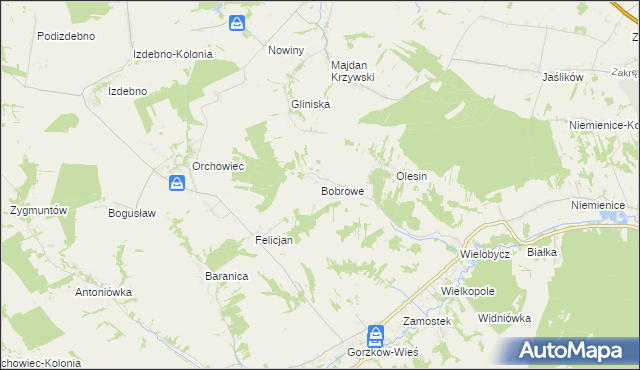 mapa Bobrowe, Bobrowe na mapie Targeo