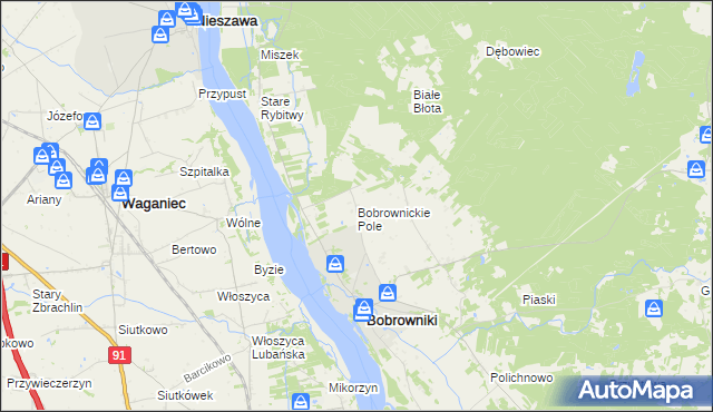 mapa Bobrownickie Pole, Bobrownickie Pole na mapie Targeo