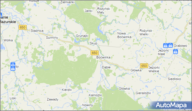 mapa Boćwinka gmina Gołdap, Boćwinka gmina Gołdap na mapie Targeo