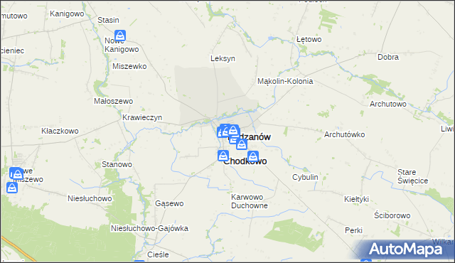 mapa Bodzanów powiat płocki, Bodzanów powiat płocki na mapie Targeo