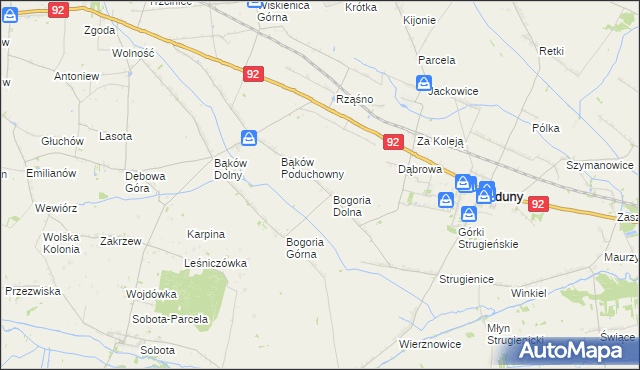 mapa Bogoria Pofolwarczna, Bogoria Pofolwarczna na mapie Targeo