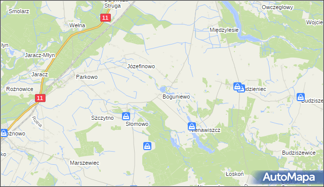 mapa Boguniewo, Boguniewo na mapie Targeo