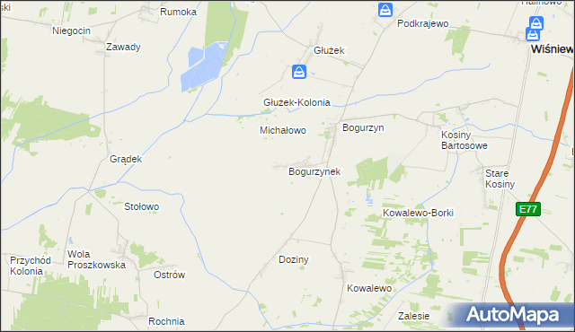 mapa Bogurzynek, Bogurzynek na mapie Targeo