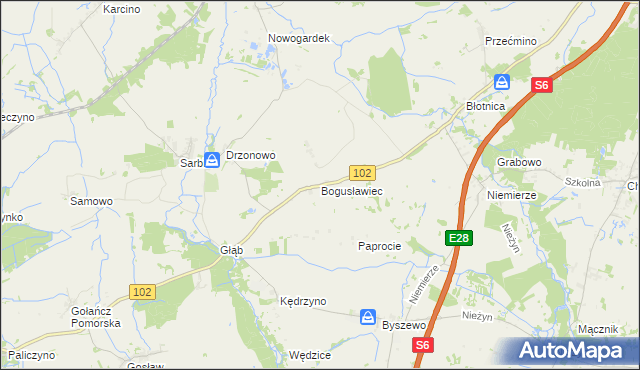 mapa Bogusławiec, Bogusławiec na mapie Targeo