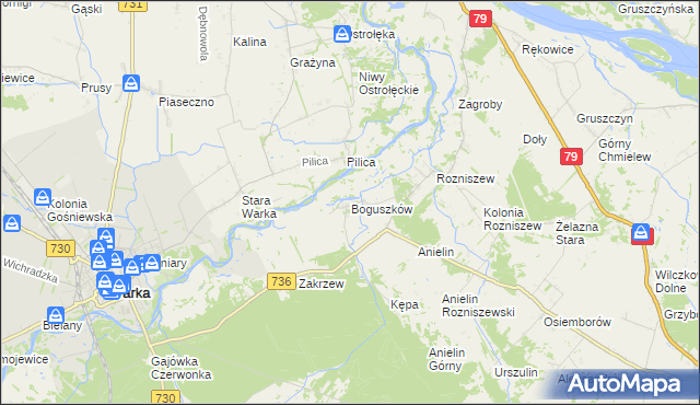 mapa Boguszków, Boguszków na mapie Targeo