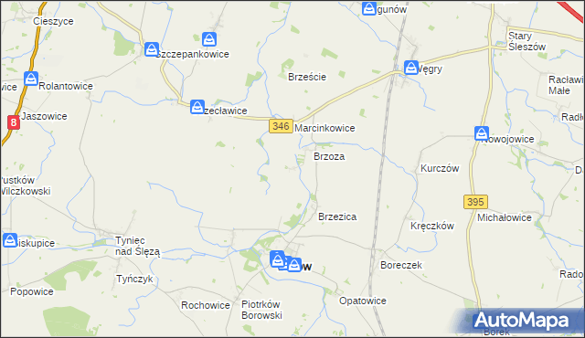 mapa Boguszyce gmina Borów, Boguszyce gmina Borów na mapie Targeo