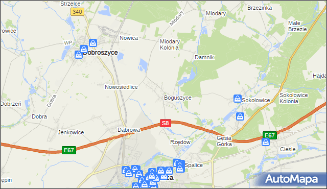 mapa Boguszyce gmina Oleśnica, Boguszyce gmina Oleśnica na mapie Targeo