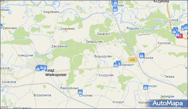 mapa Boguszynek, Boguszynek na mapie Targeo