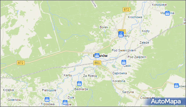 mapa Bojanów powiat stalowowolski, Bojanów powiat stalowowolski na mapie Targeo