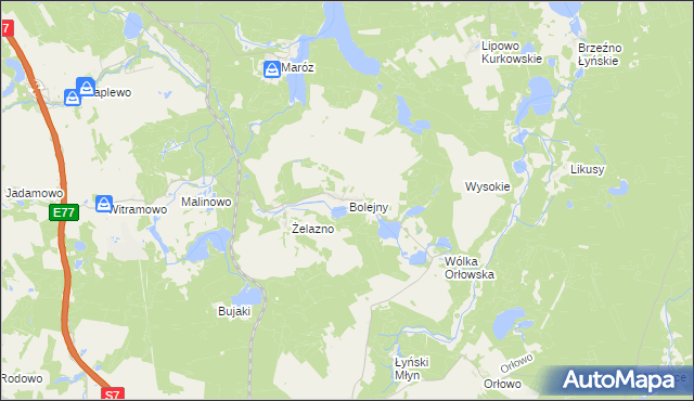 mapa Bolejny, Bolejny na mapie Targeo