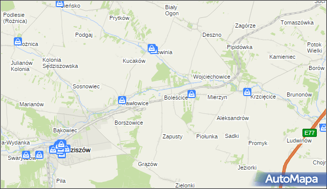 mapa Boleścice, Boleścice na mapie Targeo