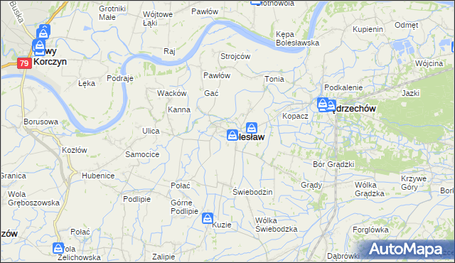 mapa Bolesław powiat dąbrowski, Bolesław powiat dąbrowski na mapie Targeo