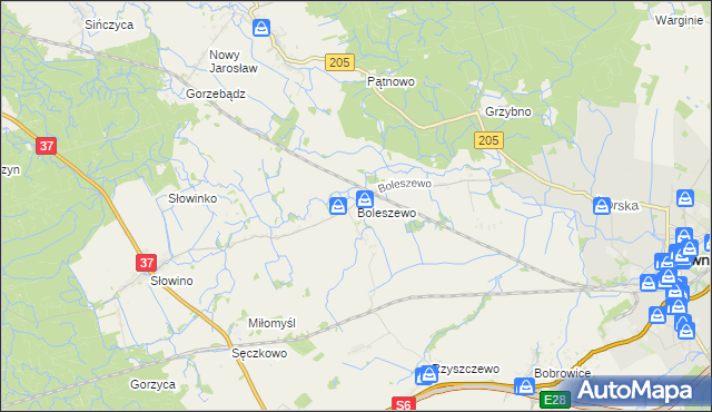 mapa Boleszewo, Boleszewo na mapie Targeo