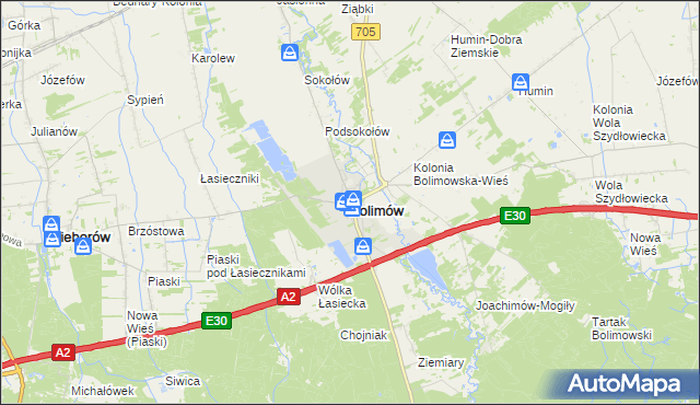 mapa Bolimów, Bolimów na mapie Targeo