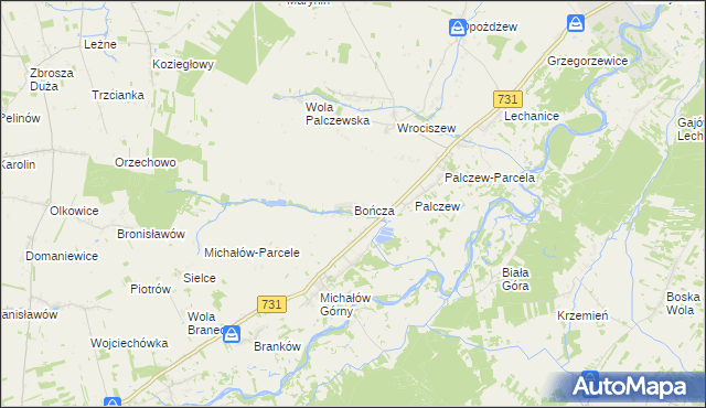 mapa Bończa gmina Warka, Bończa gmina Warka na mapie Targeo